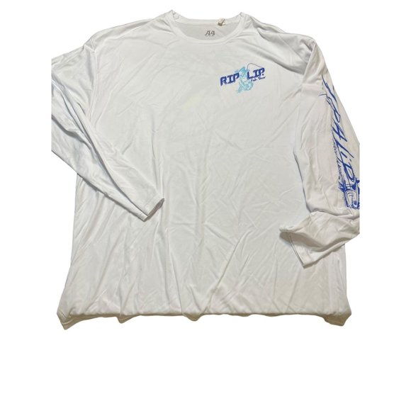 Rip a Lip Fish Wear Long Sleeve Shirt White Neon Scott Blackwell Size 3XL - Picture 4 of 6